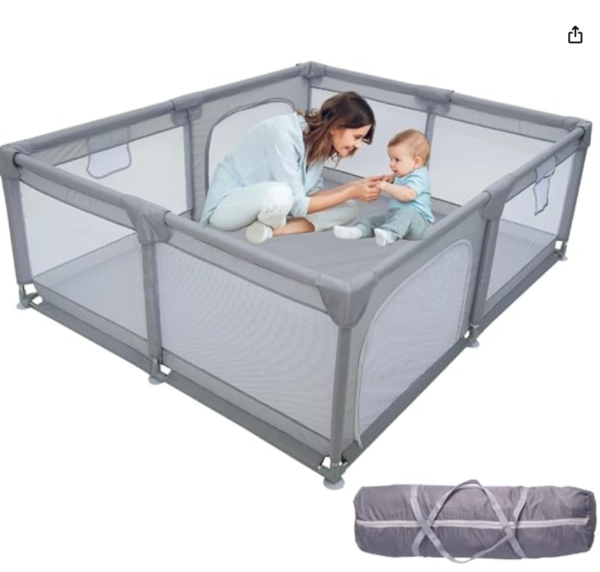 Cercado de Bebê Infantil Grande, Portátil, Cinza Tamanho 180x150x66