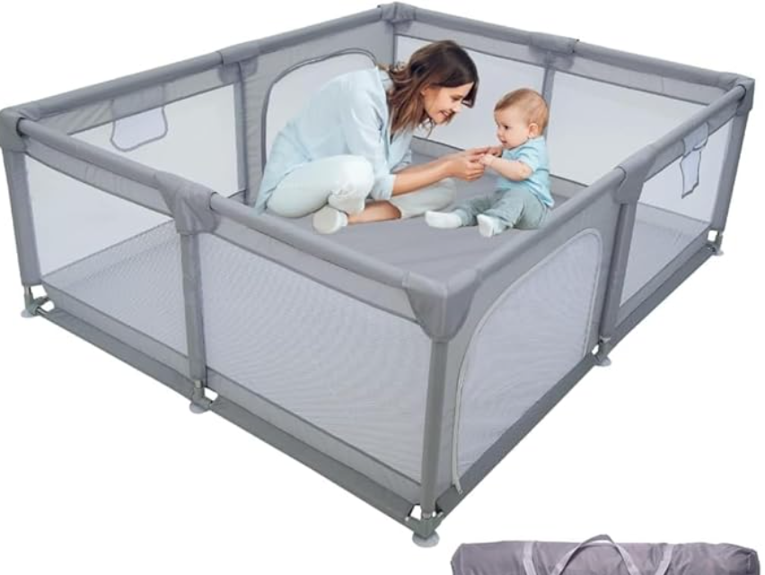 Cercado de Bebê Infantil Grande, Portátil, Cinza Tamanho 180x150x66