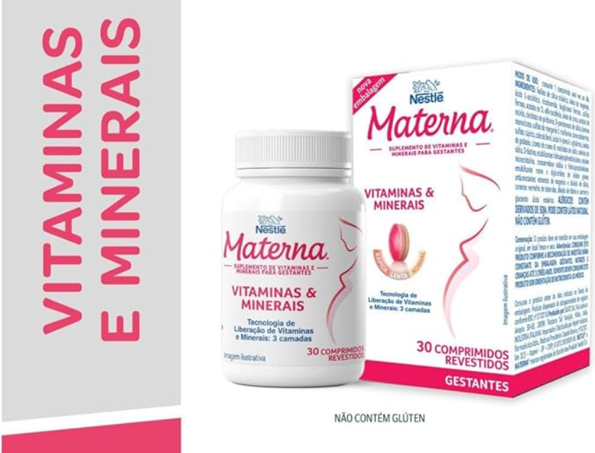 Materna Suplemento de Vitamínas e Minerais P/Gestantes 30 Comprimidos